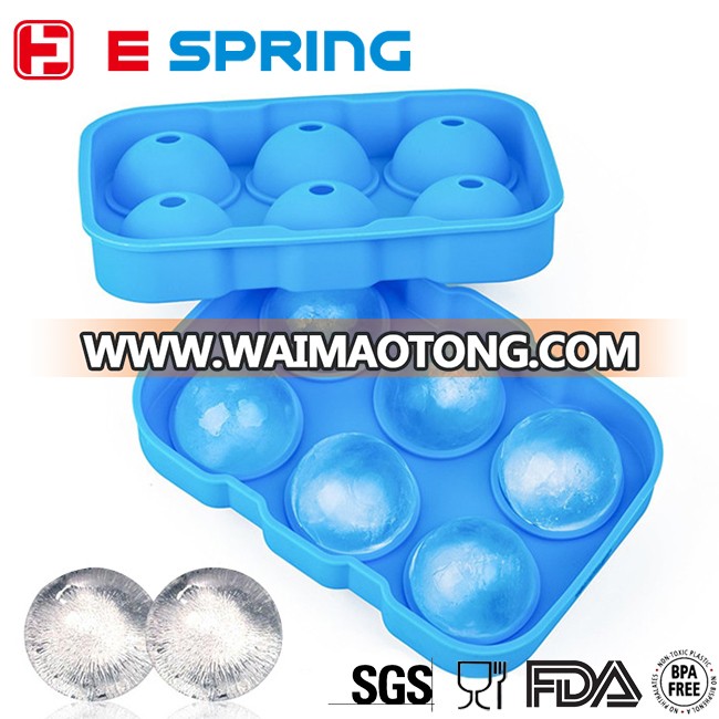 Wholesale 6 Cavity Whiskey Ice Ball Maker Silicone Ice Mold