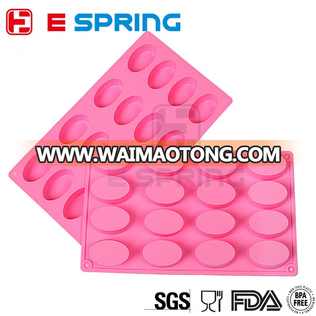 20 Cavity Oval Shaped DIY Handmade Flexible Silicone Soap Mold